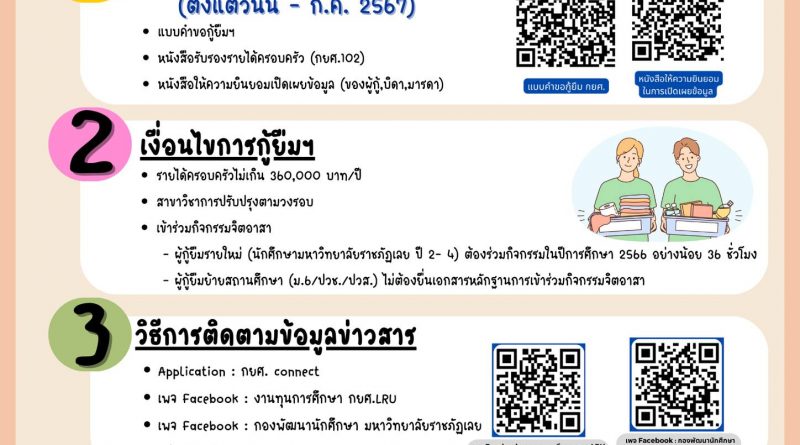 ปฏิทินกำหนดการกู้ยืม กยศ. ประจำปีการศึกษา 2567